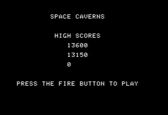 Space Caverns (Apple II) screenshot: High scores