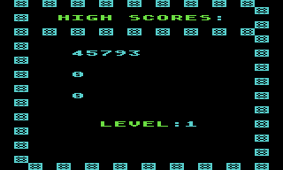 Space Caverns (Atari 8-bit) screenshot: High scores