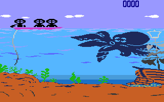 Octopus (Atari 8-bit) screenshot: Game start up