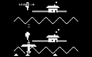 ATASCII Squad (Atari 8-bit) screenshot: Village