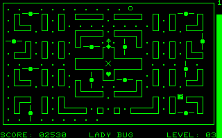 LadyBug (Commodore PET/CBM) screenshot: Level 3