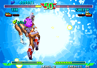 Breakers (Arcade) screenshot: Another super move finish