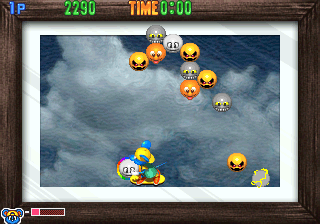 Bang Bang Ball (Arcade) screenshot: When the timer runs out this lightning ball appears (Korean version)