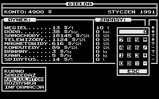 Giełda (Atari 8-bit) screenshot: Calculator