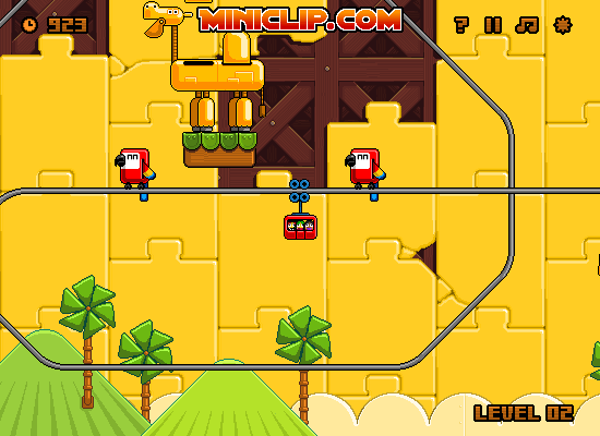 Skywire 2 (Browser) screenshot: Level 2: you needs to go close to this enemy in order for him to go up