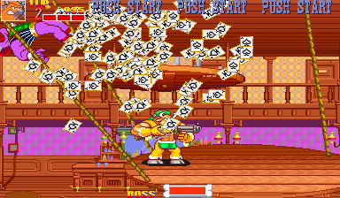 Wild West C.O.W. Boys of Moo Mesa (Arcade) screenshot: Killed him