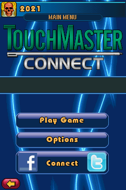 TouchMaster Connect (Nintendo DS) screenshot: Title Screen (Electric Blue Background)
