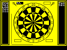 180 (ZX Spectrum) screenshot: Throwing the darts