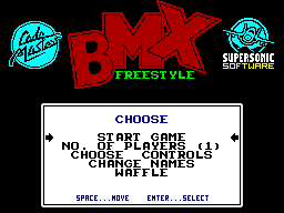 BMX Freestyle (ZX Spectrum) screenshot: Title Screen