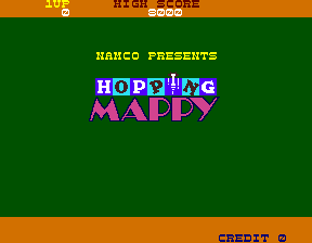 Hopping Mappy (Arcade) screenshot: Title screen