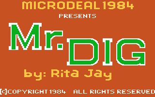 Mr. Dig (Atari 8-bit) screenshot: Title screen
