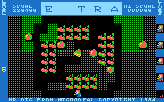 Mr. Dig (Atari 8-bit) screenshot: Board 0