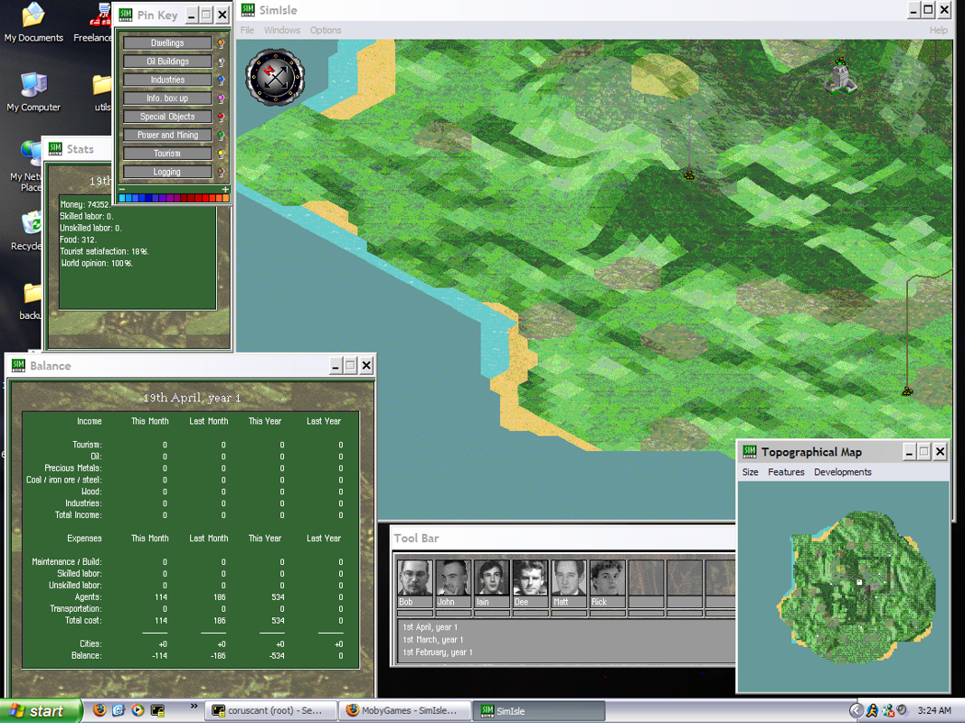SimIsle: Missions in the Rainforest (Windows) screenshot: SimIsle Overview