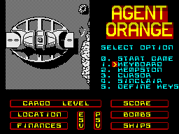 Agent Orange (ZX Spectrum) screenshot: Title Screen