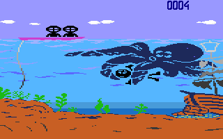 Octopus (Atari 8-bit) screenshot: Try failed