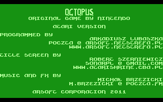 Octopus (Atari 8-bit) screenshot: Game introduction