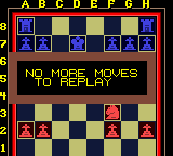 Chessmaster (Game Boy Color) screenshot: No more moves to replay