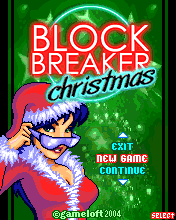 Block Breaker Christmas (J2ME) screenshot: Title screen