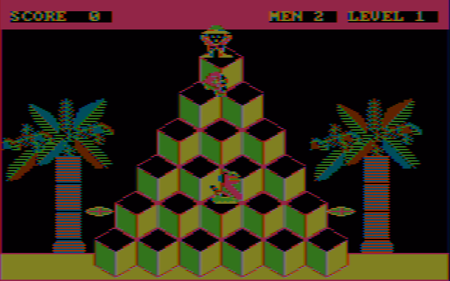 Tut-Busters (DOS) screenshot: At the top, baby! (CGA w/composite monitor)