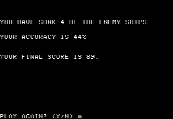 Screenshot of Torpedo Alley (Apple II, 1985) - MobyGames