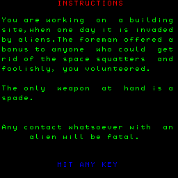 Roland Goes Digging (Camputers Lynx) screenshot: Instructions