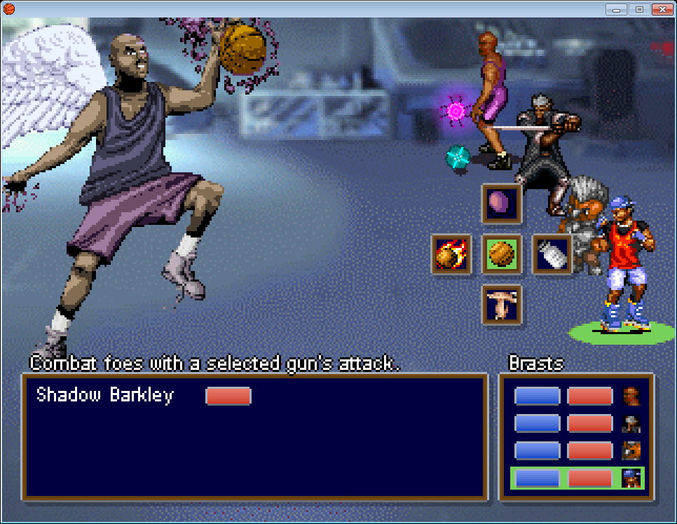 Barkley, Shut Up and Jam: Gaiden - Chapter 1 of the Hoopz Barkley SaGa (Windows) screenshot: One of the endgame bosses