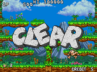 Joe & Mac Returns (Arcade) screenshot: Clear