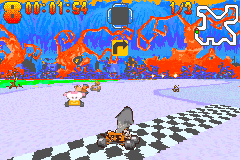 Shrek: Swamp Kart Speedway (Game Boy Advance) screenshot: Another race