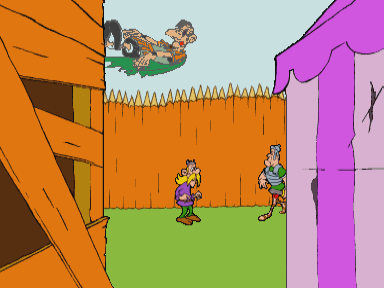 Astérix: Caesar's Challenge (CD-i) screenshot: You can beat up Romans in this game sequence, but it's all simple like the other games