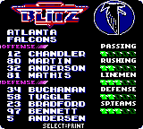 NFL Blitz (Game Boy Color) screenshot: Team selection.