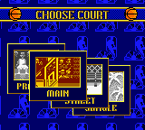 NBA Showtime: NBA on NBC (Game Boy Color) screenshot: Exhibition. Choose court.