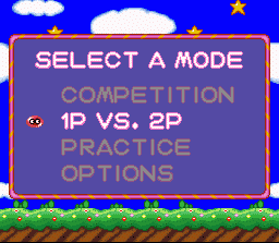 Kirby's Avalanche (SNES) screenshot: Choose your mode of play