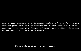 Sword of Kadash (Atari ST) screenshot: Prepare for adventure
