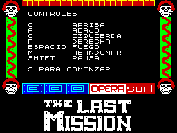 The Last Mission (ZX Spectrum) screenshot: Title Screen