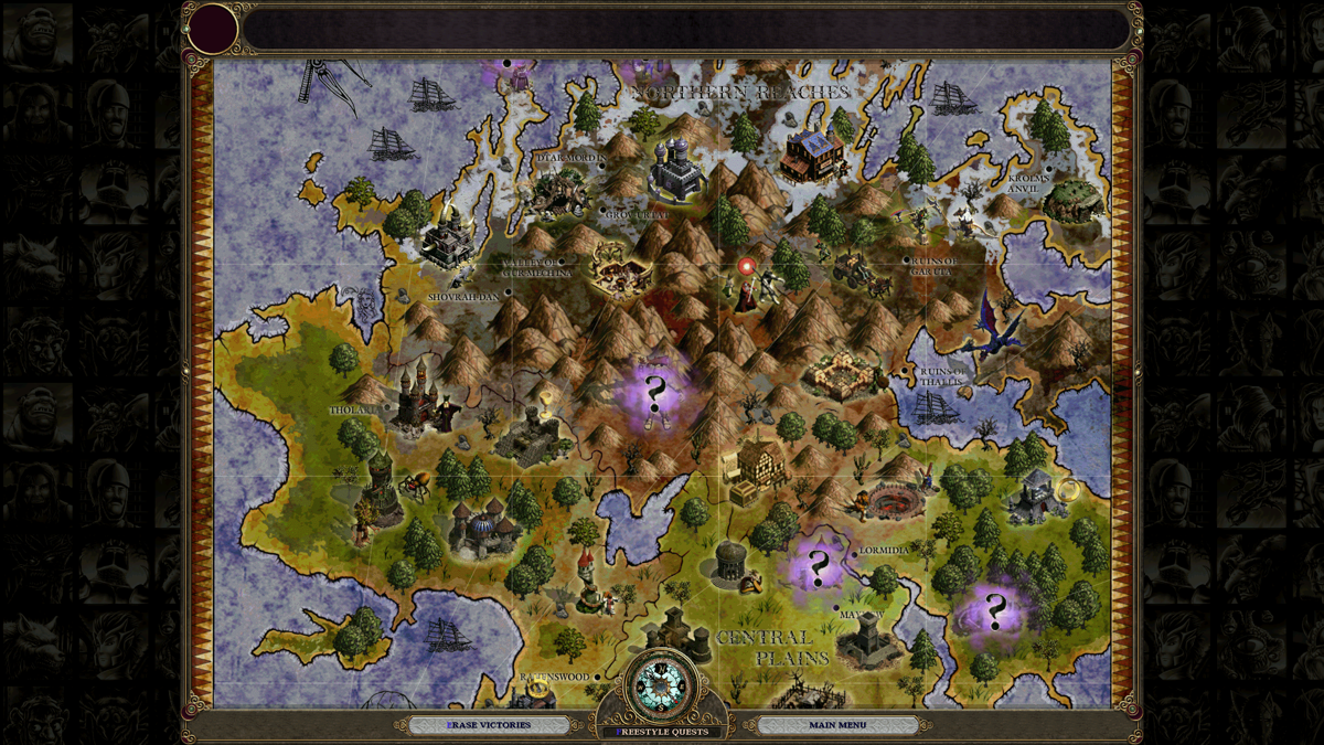 Majesty: Gold HD Edition (Windows) screenshot: [v1.5.2.28] Most of the entire campaign map...