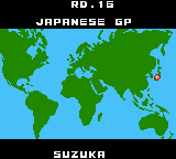 F-1 World Grand Prix (Game Boy Color) screenshot: World map. Last round!