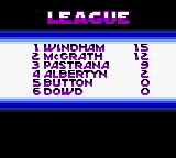 Jeremy McGrath Supercross 2000 (Game Boy Color) screenshot: League.