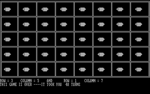 Memory (DOS) screenshot: (Symbols:) Got 'em all