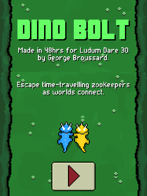 Dino Bolt (Linux) screenshot: Title screen