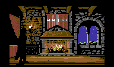 Defender of the Crown (Commodore 64) screenshot: Time for a good knight's sleep.