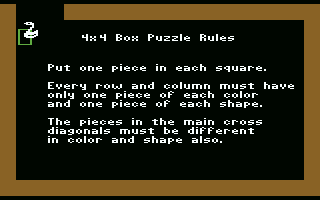Gertrude's Puzzles (Commodore 64) screenshot: Getting acquainted with the rules.