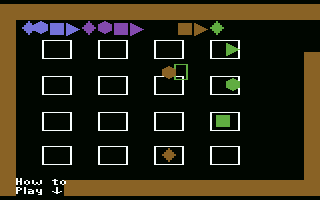 Gertrude's Puzzles (Commodore 64) screenshot: The 4x4 box puzzle in progress.