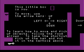 Gertrude's Puzzles (DOS) screenshot: The first training room (CGA w/RGB monitor)