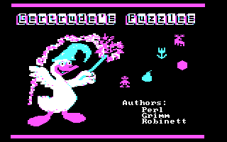 Gertrude's Puzzles (DOS) screenshot: Title screen (CGA w/RGB monitor)