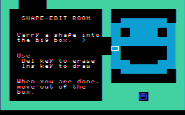 Gertrude's Puzzles (DOS) screenshot: Fun with the puzzle piece editor (CGA w/composite monitor)