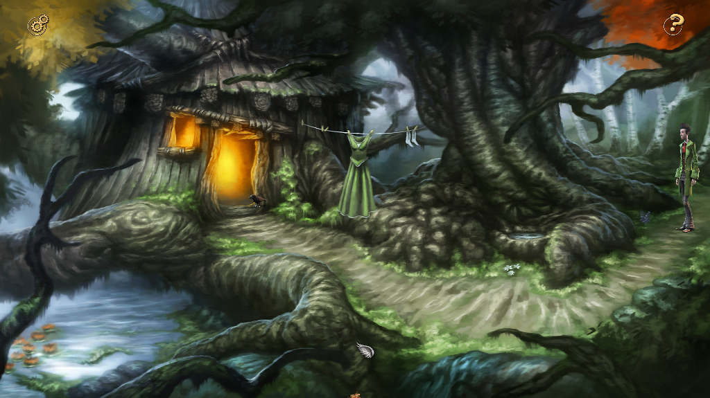 Heaven's Hope (Windows) screenshot: The witch's hut is hidden inside the forest and finding it requires some effort on Talorel's part...