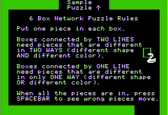 Gertrude's Puzzles (Apple II) screenshot: How about a network puzzle?