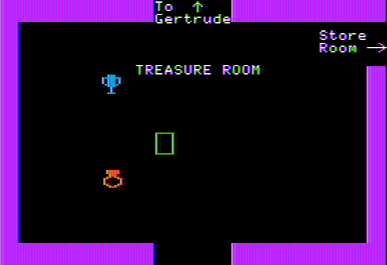Gertrude's Puzzles (Apple II) screenshot: Here you get to show off your swag!