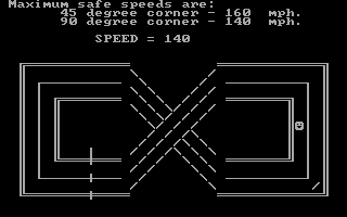 Racecar (DOS) screenshot: Burning rubber