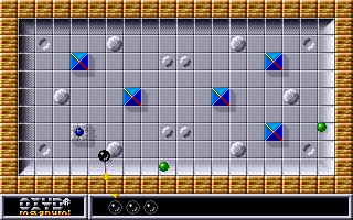 Oxyd magnum! (Amiga) screenshot: Level 11: marbles and mountains